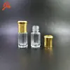 Guangzhou Wholesaler 3ml fancy octagon attar Glass Perfume Tester bottles for oud oil with golden aluminum cap