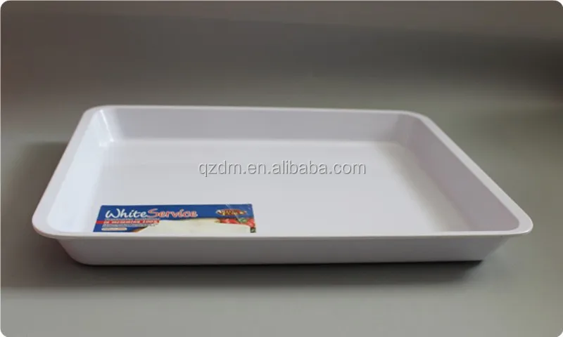 White Service Melamine Tray Plastic Deep Tray
