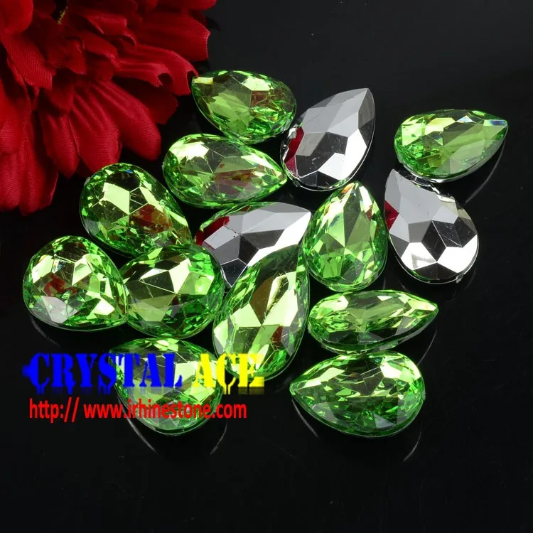 Peridot Water Drop Stones Acrylic Rhinestones China Wholesale