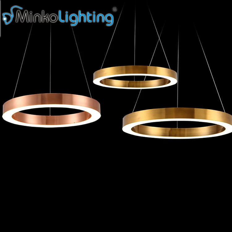 Rose Gold circular pendant cosmic led ring pendant ceiling light