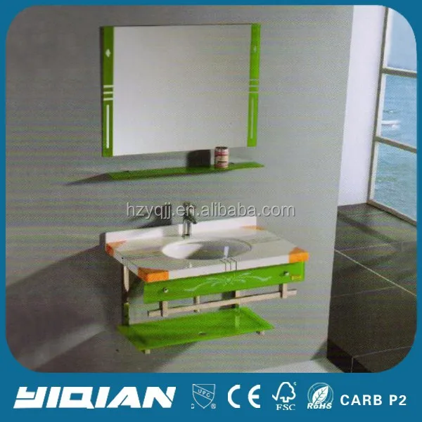 
Elegant Green Color Washing Face Ceramic Sink Wall Mounted Wash Glass Sink 