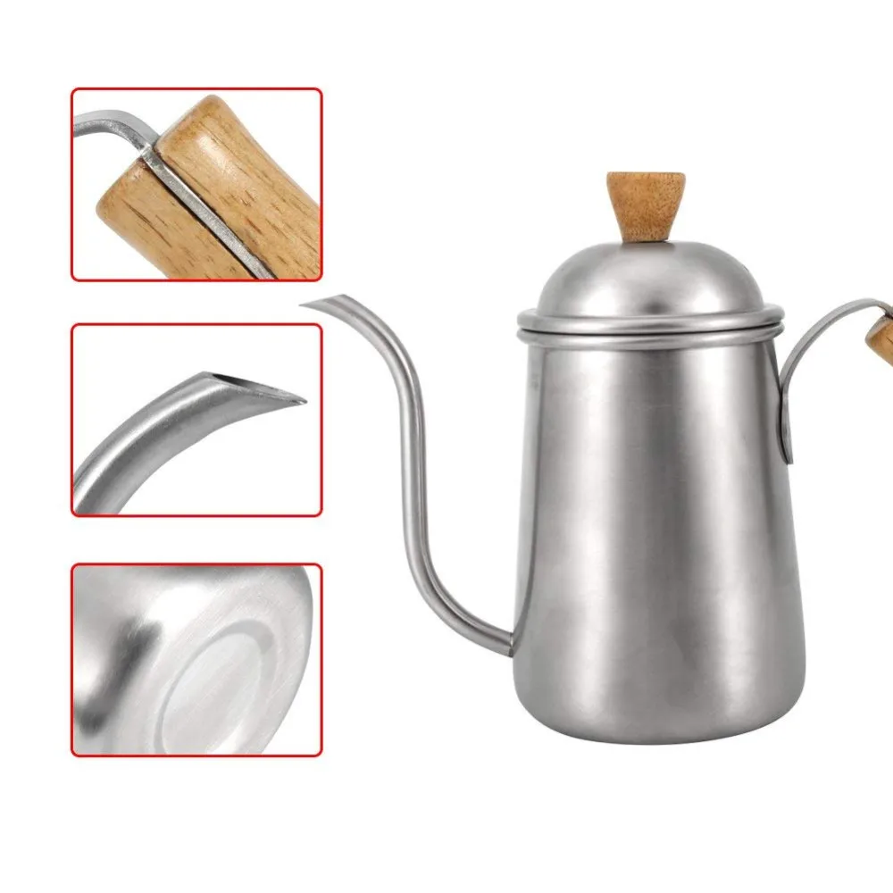 Coffee Drip Kettle,650ml Kitchen Stainless Steel Pour Over Coffee