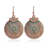 China fashion jewelry supplier vintage ethnic earrings circle round copper dangle earring