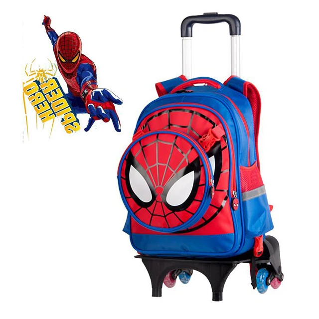Quanzhou Cartoon Detachable Children Trolley School Bag With 

Three Wheel Spiderman Trolley Backpack.jpg