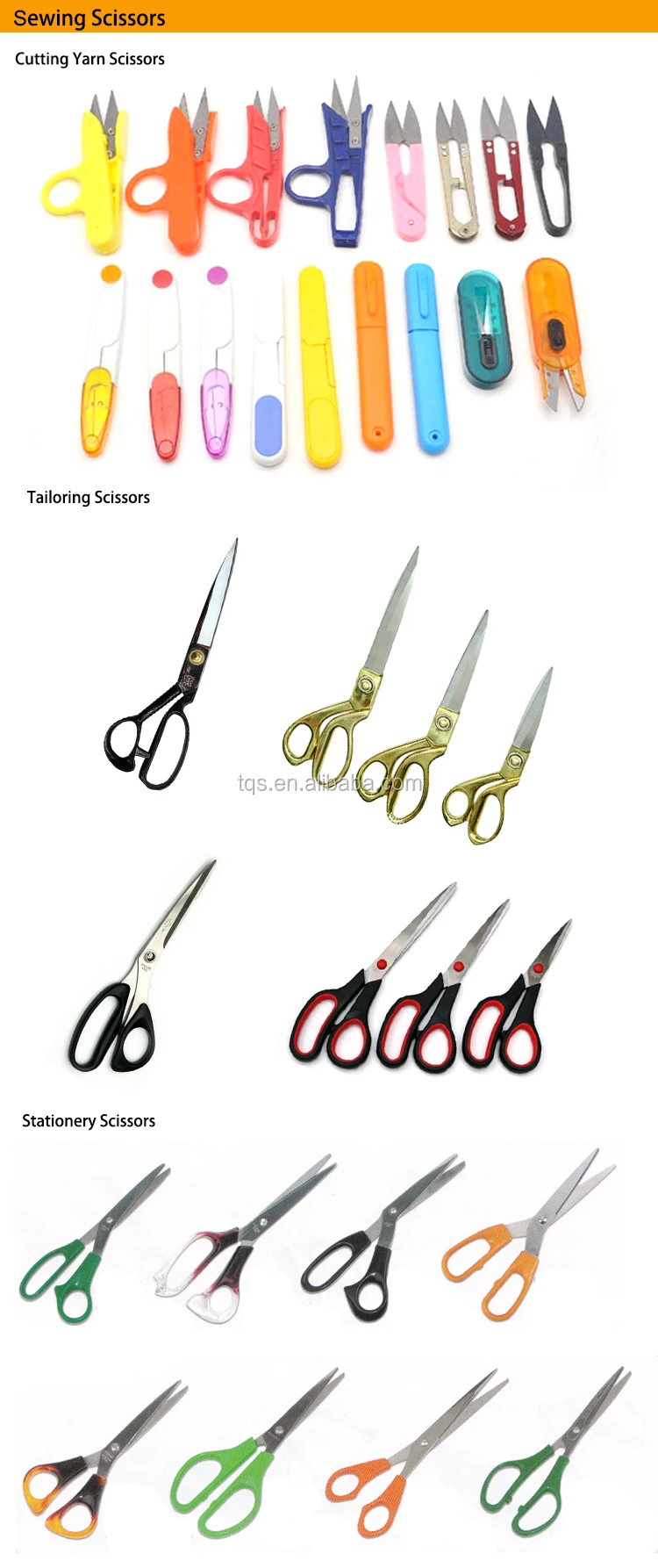 Multipurpose Scissors Common Type And Plastic Handle Sewing Thread