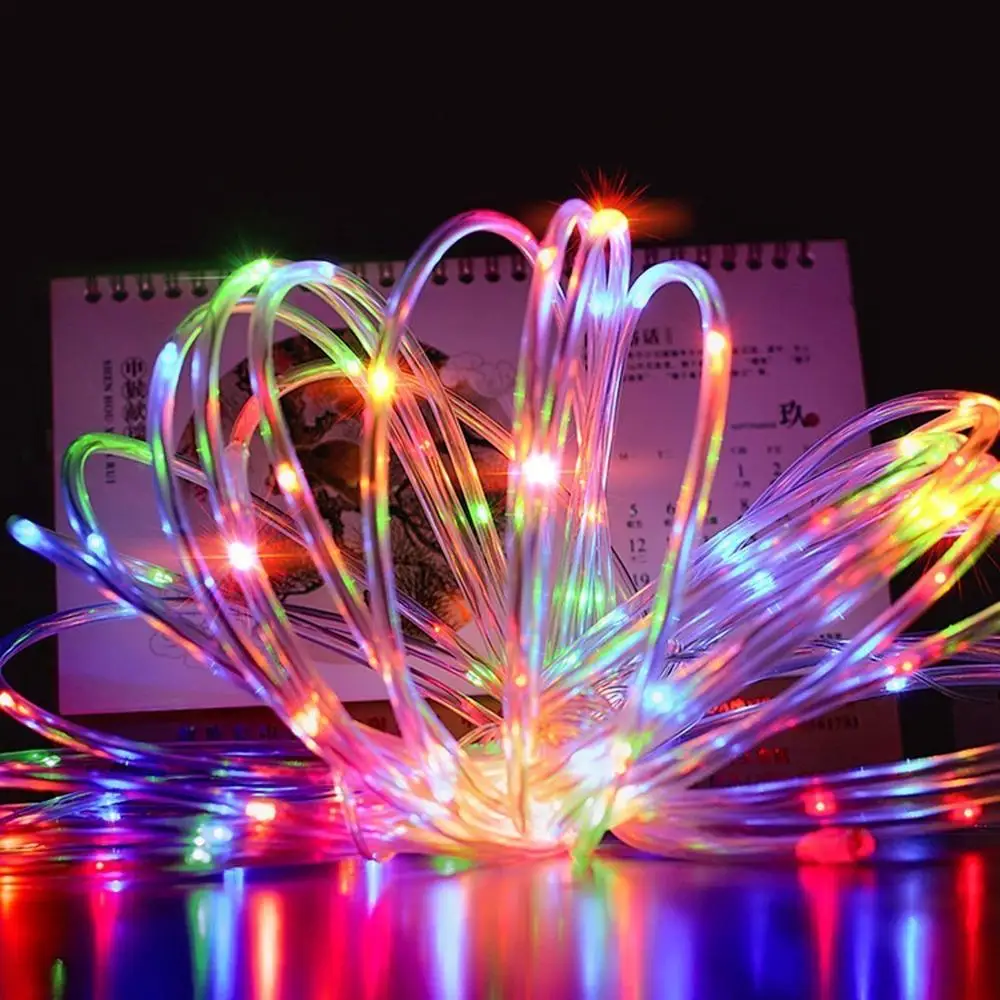 LED Rope Lights Battery Operated String Lights-40Ft 120 LEDs 8 Modes Outdoor Waterproof battery powered light rope