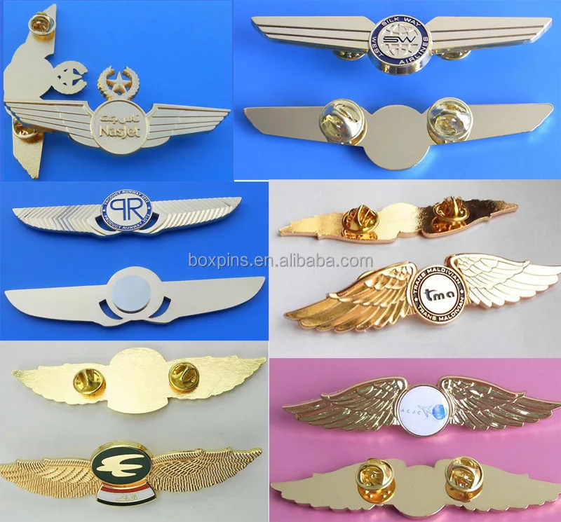 Details about   Golden US Air Force Pilots Wings Badge Pin Insignia Metal 3.0'' 