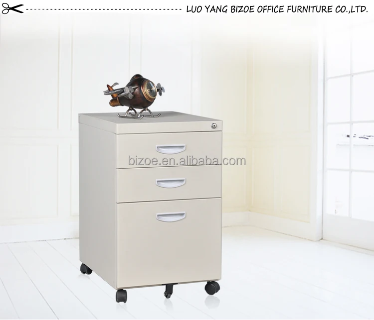 Australia Hot Sale Steel 3drawers Moving File With Wheels Under
