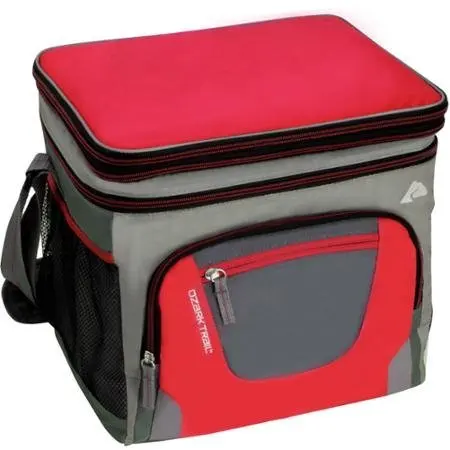 Ozark Trail 24-Can, 3-inch Expandable Top Cooler with Removable Hardliner, Red- Great for Camping, Outdoor Adventures