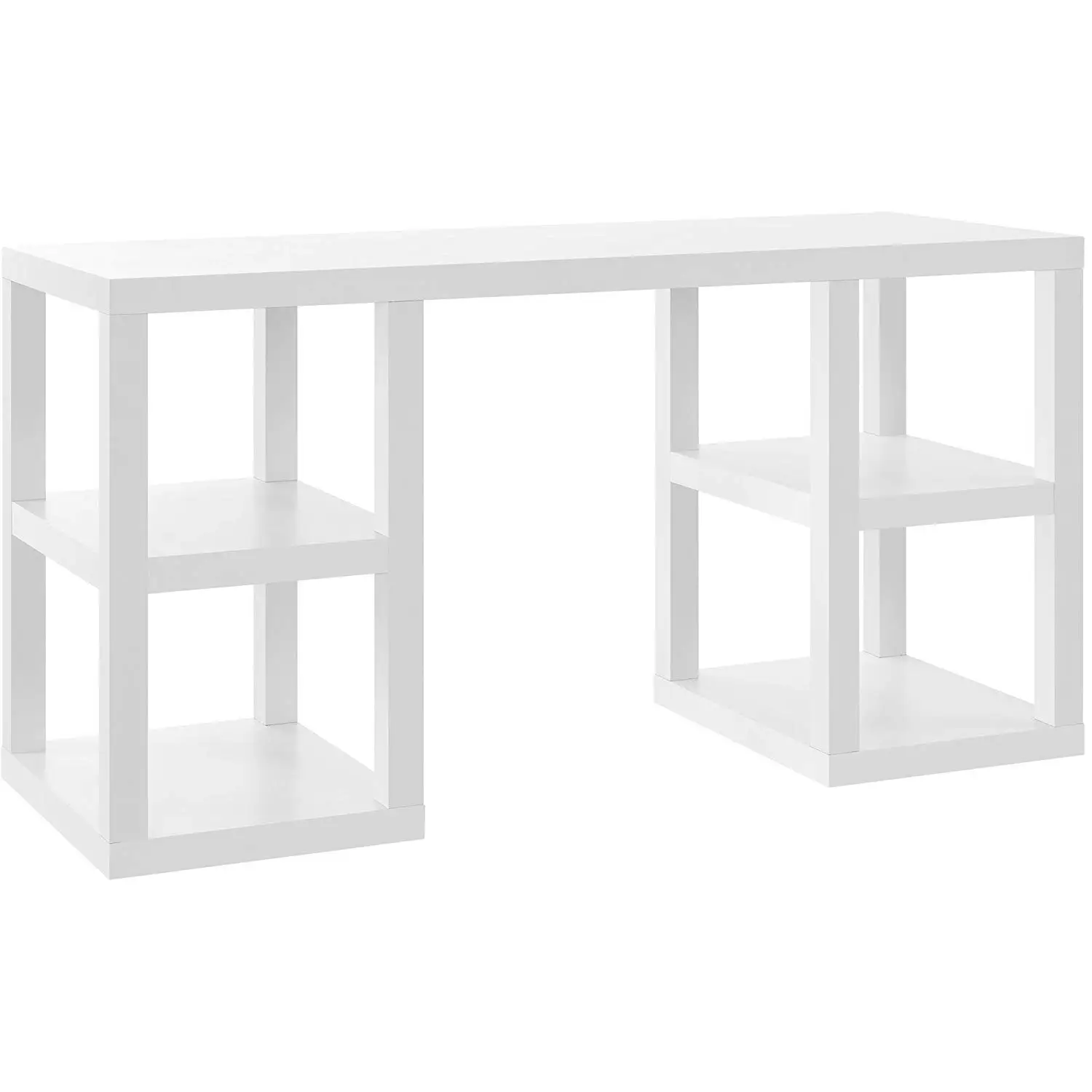 MyEasyShopping Modern & Contemporary Super Classic White Laminate Deluxe Desk Desk Deluxe New Reference Library Set