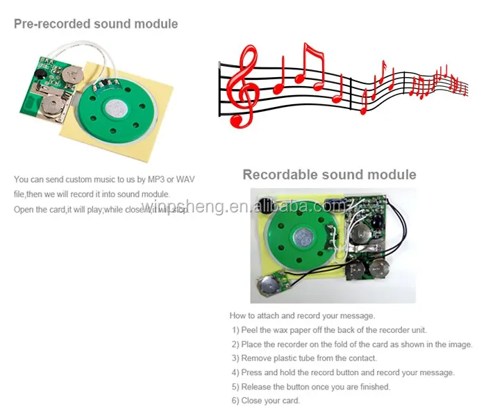 Recordable Music Greeting Card Sound Module,Voice Chip Buy Recordable