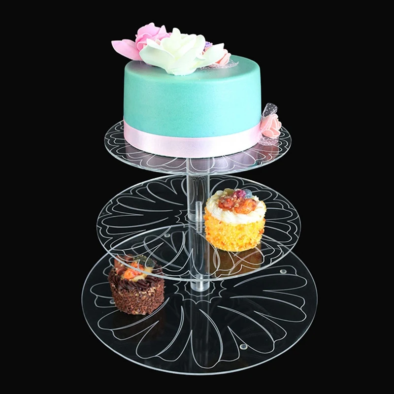 3 Tiers Maypole Acrylic Cupcake Party Wedding Cake Display Stand