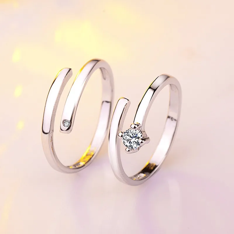 Pr2534 Newest Simple Man Woman Wedding Rings,Expandable Wedding Ring ...