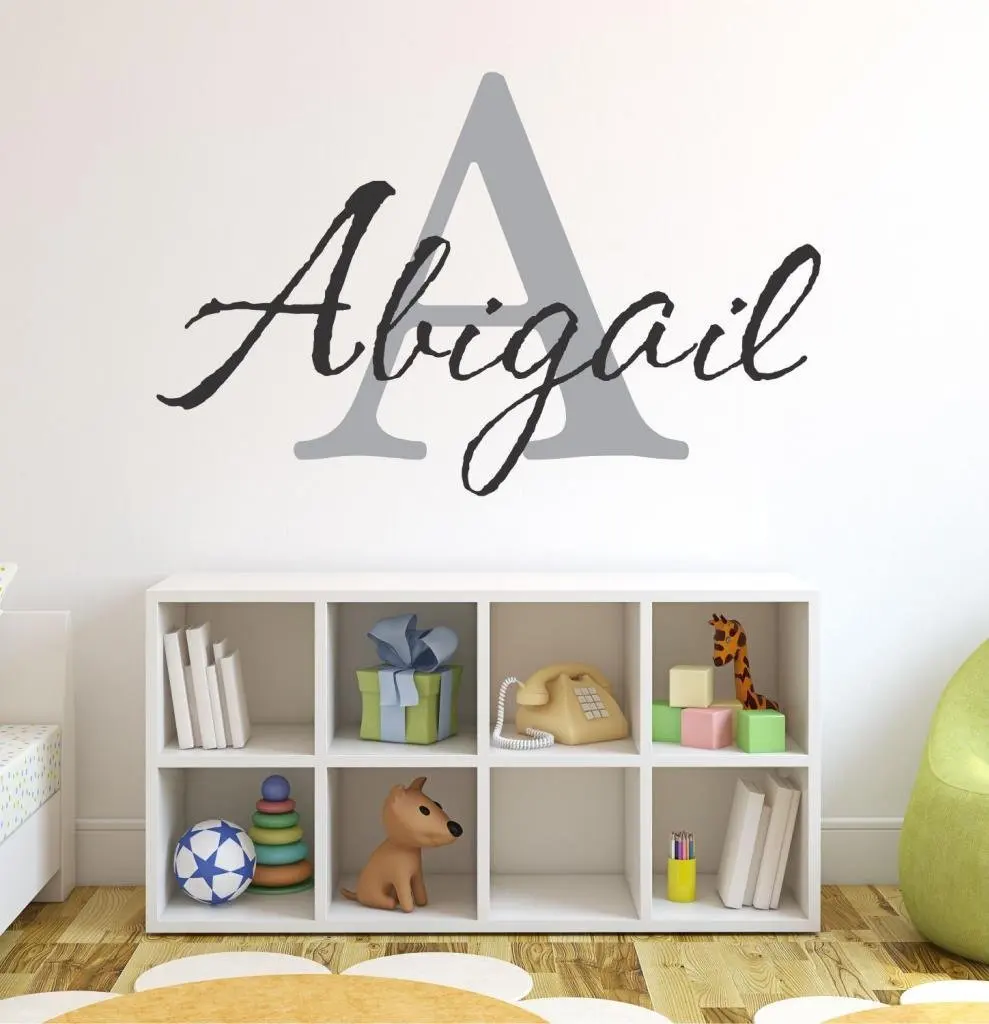 Baby Initial Personalized Custom Name Vinyl Wall Decal 40 Baby Initial Personalized Custom Name Vinyl Wall Decal 40 W By 23 H Decals Nursery