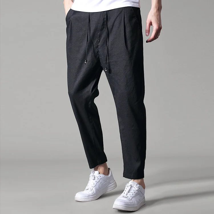 Cool Summer Formal Linen Pants New Fashion Mens Slim Fit Harem Pants ...