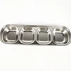 4 compartment sauce dish rectangle metal condiment caddy japanese style sauce dish for restaurant