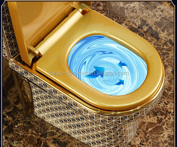 Source Hot Sale Guangzhou Factory Price Luxury Design Bathroom Golden Wc  One Piece Siphoinc Flushing Gold Toilet Electroplated Toilets on  m.