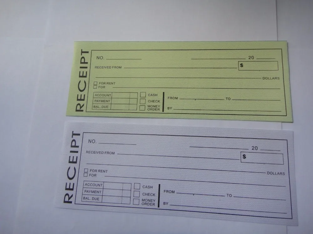 2 Cash Rent CARBONLESS Receipt Book 2 Part 50 Set Money Record Booklet Duplicate