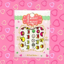 1PC 3D Diy Yellow Little Dark Designs Cartoon Nail Stickers HCML 016 Water Transfer Children Nail