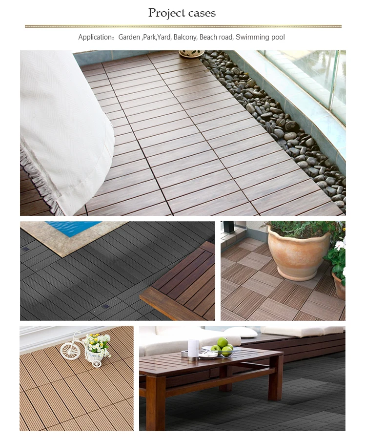 Wholesale Antislip Swimming Pool Wpc Interlocking Outdoor Deck Tile