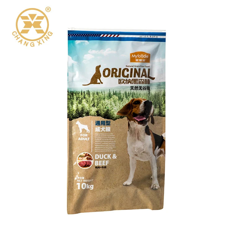 Resealable Box Shape Standing Up Dog Biscuit Packaging Pouch Bag Dog