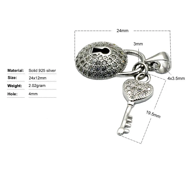 Beadsnice Id30604 Beautiful Big Gem Key Pendant Sterling Necklace