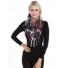 wholesale winter warm acrylic knit infinity scarf with fringe cashmere feel personalized plaid neckerchief