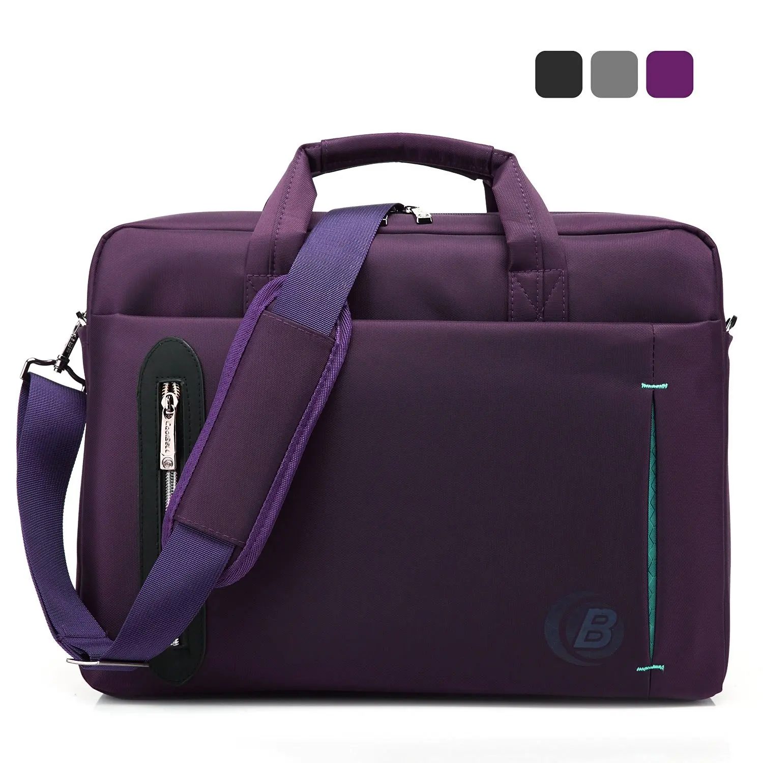 CoolBELL 15.6 inch Laptop Bag With Strap Messenger Shoulder Handle bag Briefcase Nylon Cloth Waterproof Multi-compartment For iPad Pro/Macbook/Asus/Lenovo for Men/ Women/Business(Purple)