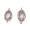 charm pendant /glass pendant rectangle 20*9.4mm brass bezel setting gold plating