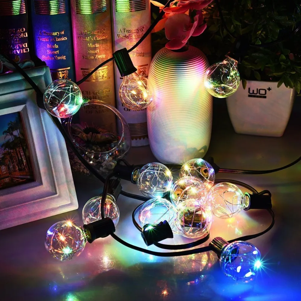 RGB Outdoor micro led string lights E12 Edison Bulb Waterproof merry