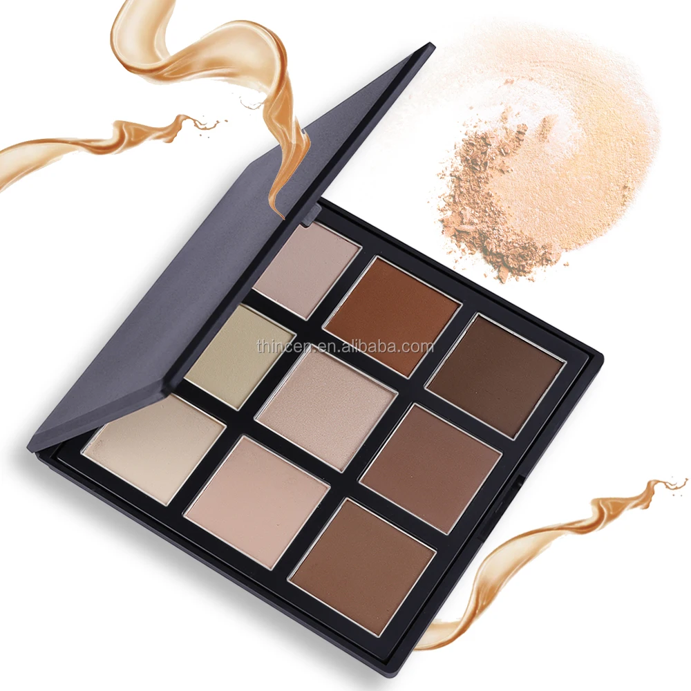 Cosmetics Make Your Private Label 9 Colors Mineral Pressed Compact Powder Face