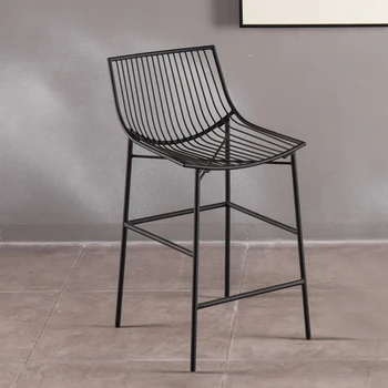 Leisure Wire Tall Chair With Back Black Metal Wrought Iron Chair