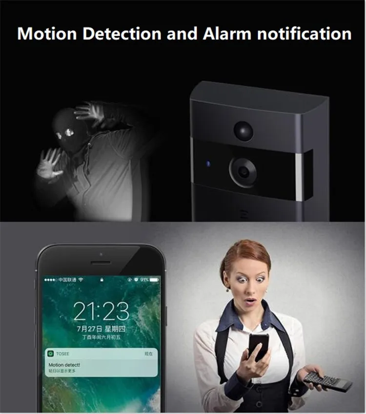 Waterproof Smart Home Tuya App Ring Doorbell Camera Work With Amazon