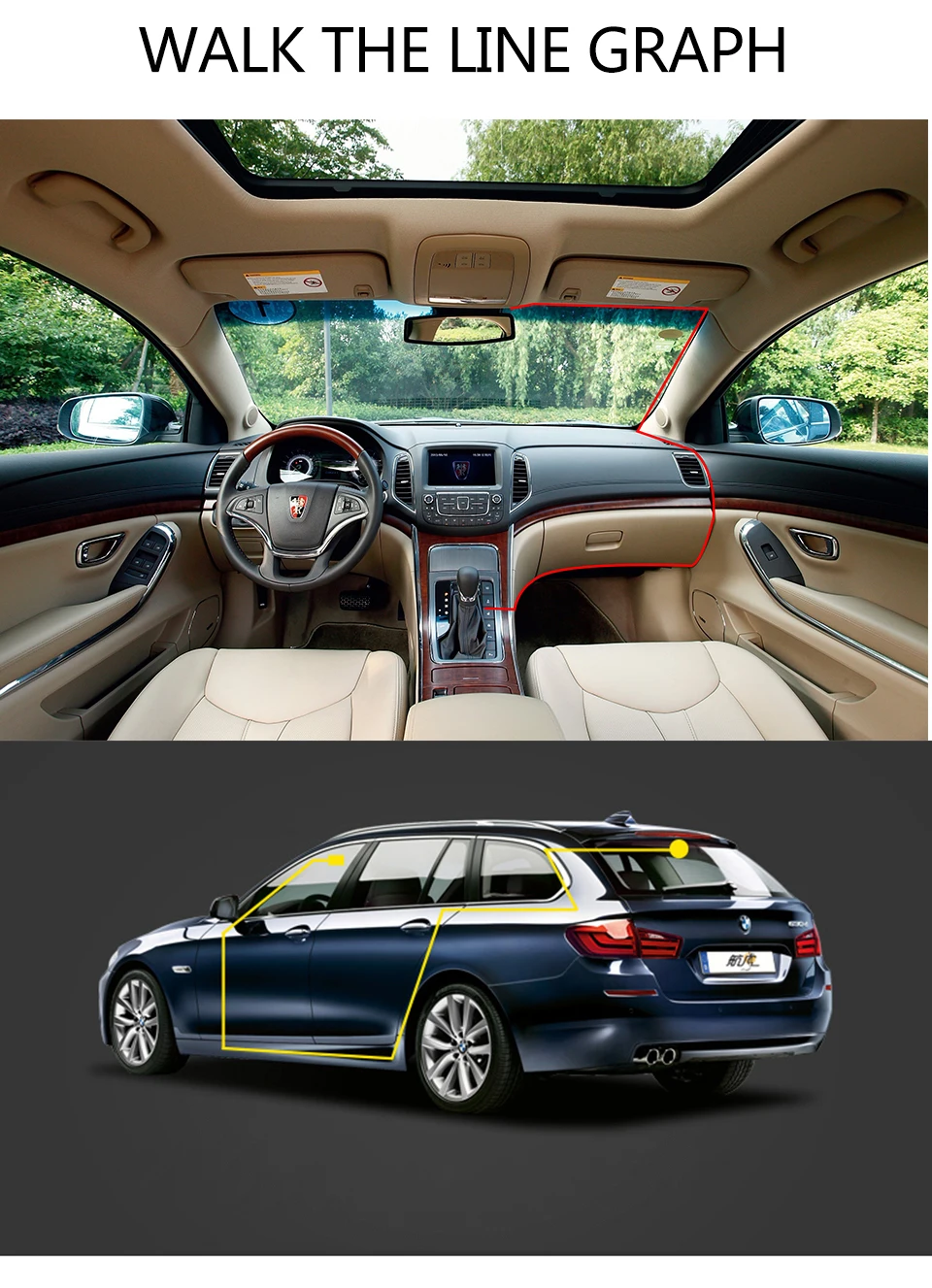 9075 Double lens 1080P Starlight Night Vision Car Camera