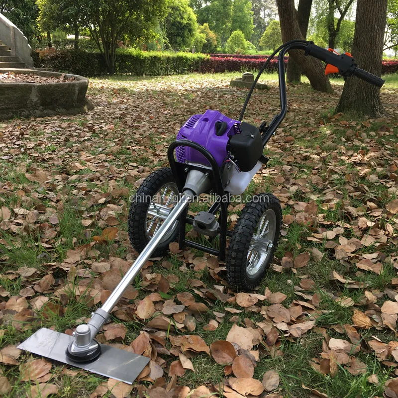 Hand Push Mini Petrol Grass Trimmer Lawn Mower With Two Wheels - Buy