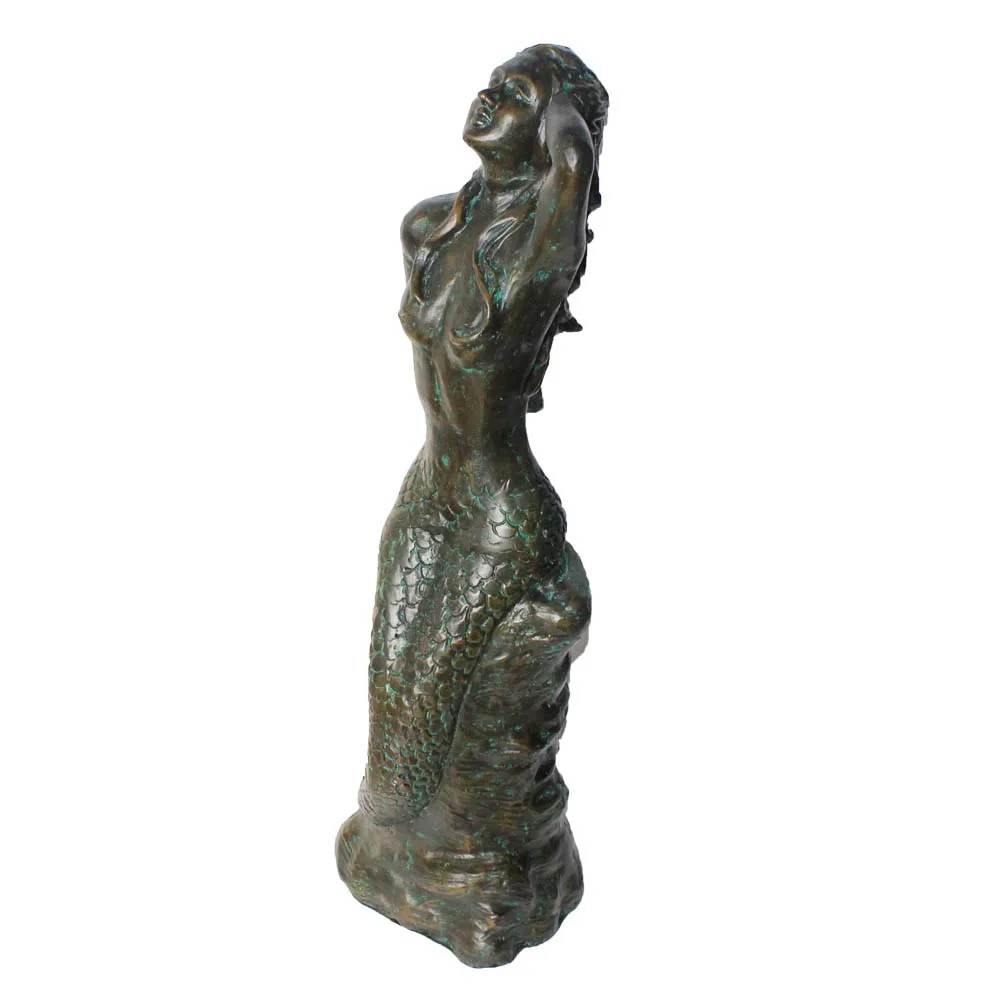 Vintage aluminum antique  mermaid statues for garden.jpg