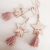 Tassel Wooden Bead String Pendant Wall Hanging Ornament Kids Room Tent Bed Wall Hanging Ornaments Home Decor