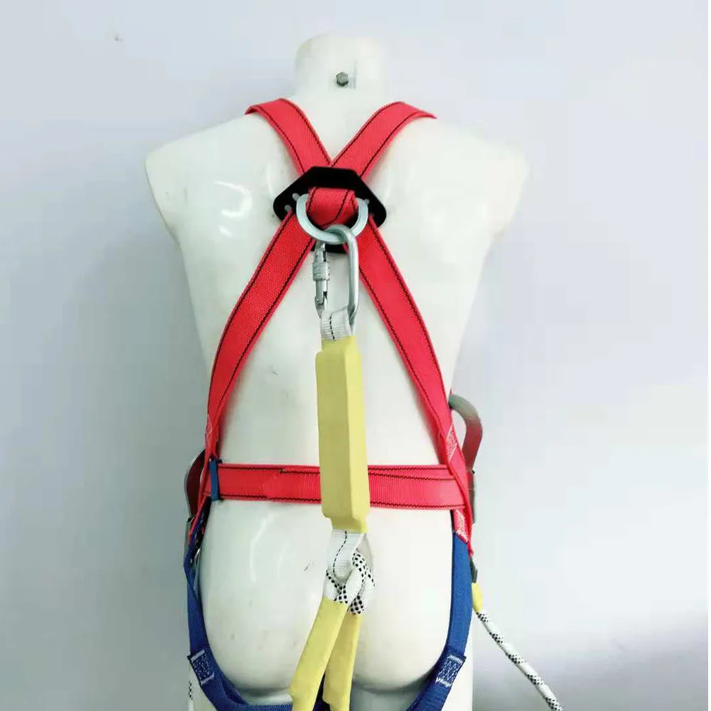 Ce Standard 5 Points Safety Harness With Double bing Lanyard And