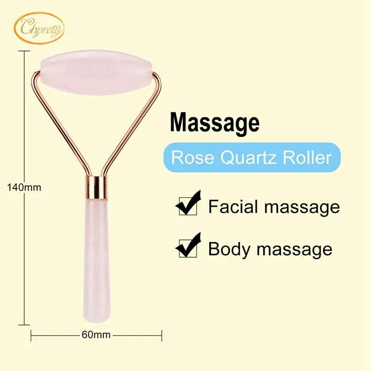 2019 Magic Beauty Anti Aging Single Head Rose Quartz Massage Beauty Face Oval Jade Roller