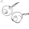 Hot sale Own design CAD drawing white gold drop earring diamond unique fine jewelry for gift set