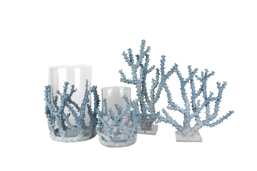 Home Decoration Crafts Coral Aquarium for Home Accessories Artificial Resin White SCULPTURE Handmade 18.5*14*10cm * Artistic factory