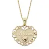 New Fashion Mother's Day Gift 925 Sterling Silver Gold Plated Mom Heart Pendant Jewelry For Gift