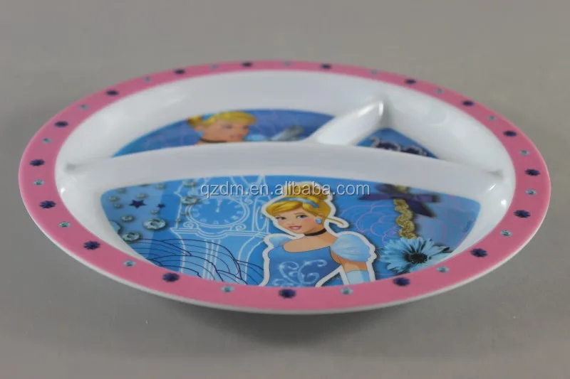 Kids 3 Divide Plate, Three Section Dinner Plate