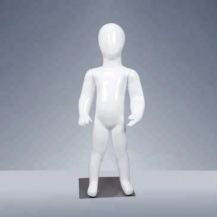 New Style Fiberglass Abstract Child Mannequin Full Body Standing White