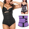 Customize Logo Black Purple Grey Shaperwear plus Size Hot Tummy Control Waist Trainer Belt with 7 Steel Bones Neoprene Suit