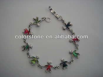 Friend Holding Hands Link Bracelet Silver Heart Charm Link Bracelet Silver Heart Charm