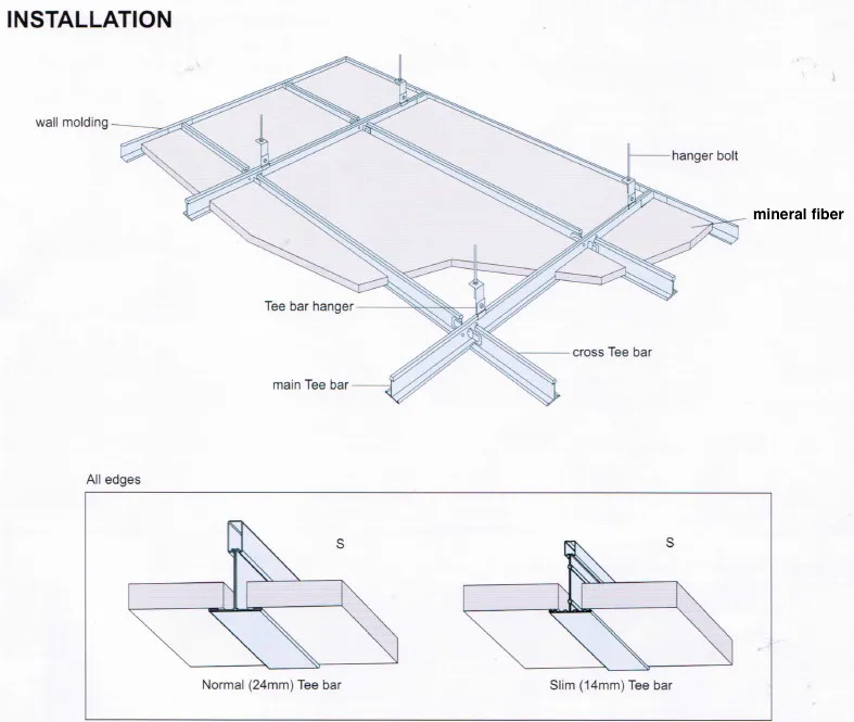 Acoustic Mineral Fiber Ceiling Tiles Hz Panel Ceiling Board - Buy ...