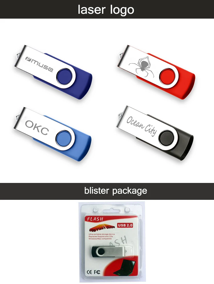 2018 promotional business gift customize logo swivel usb flash drive 4gb 8gb 16gb - ANKUX.COM