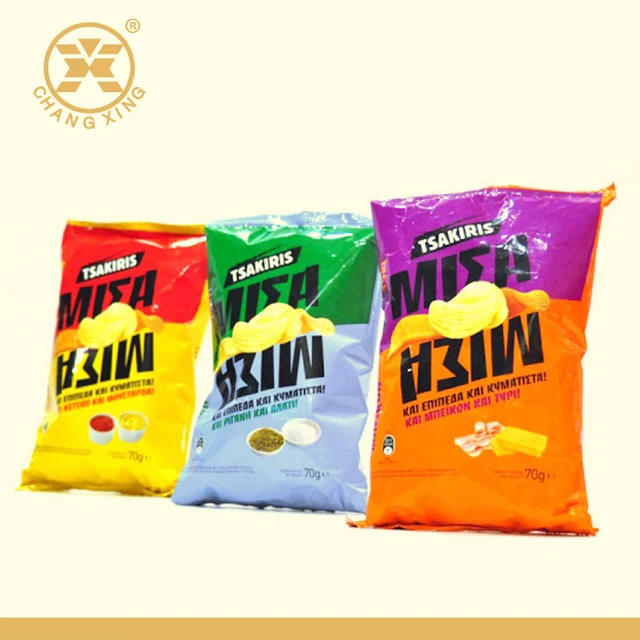 custom printed potato chip plastic bag with custom logo heat