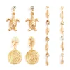 Trending Crystal turtle Shaped Gold Jewelry earrings for women 2019 turtle earrings shell cases jewelry statement earrings round